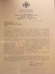 La lettera di encomio e ringraziamento dello Smithsonian